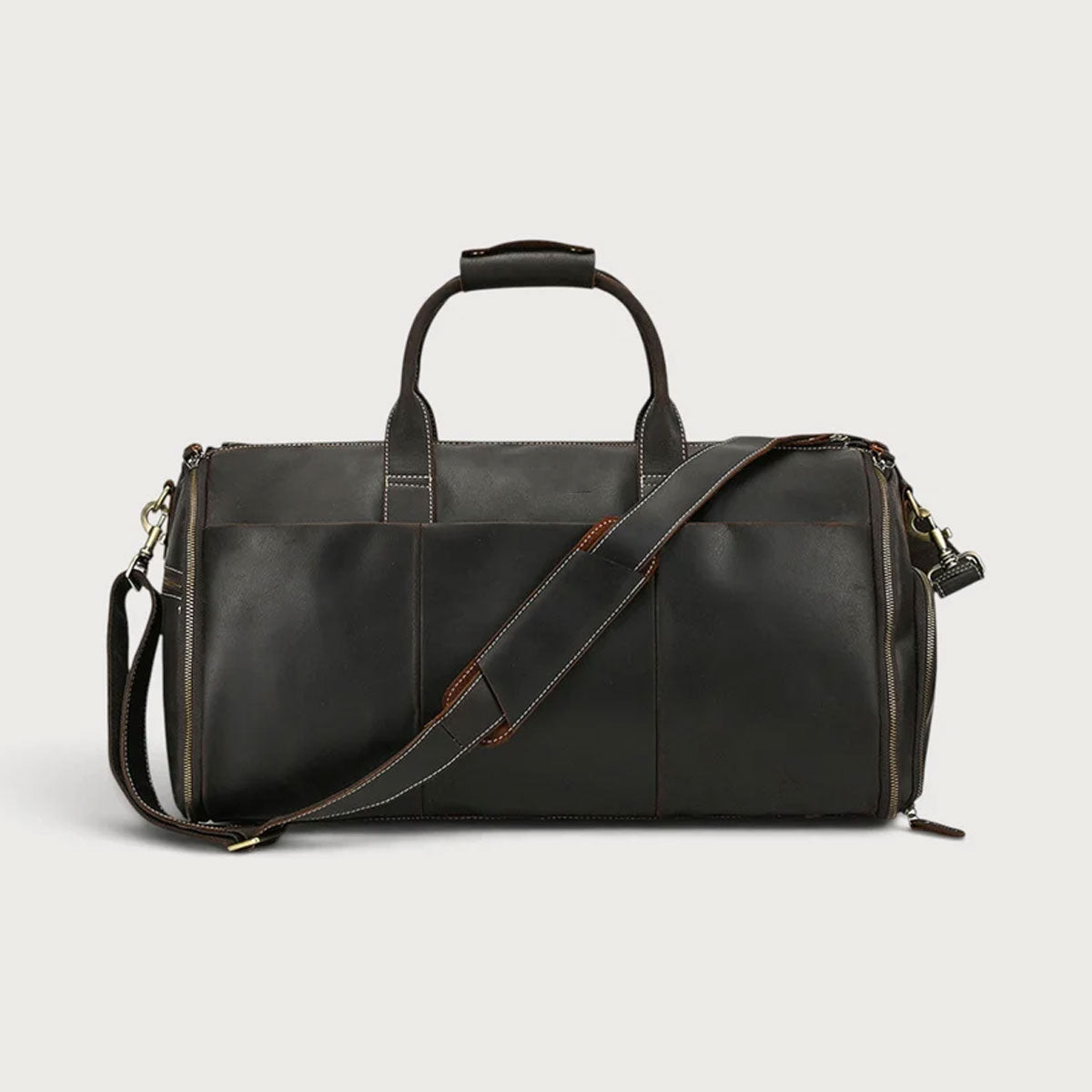 Premium Leather Carry-On Garment Duffel Bag