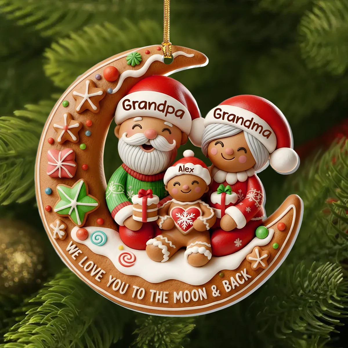 Love You To The Moon - Personalized 1-Layer Acrylic Ornament