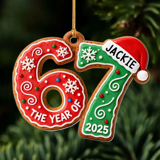 3D Shining Effect 67 Six Seven Ver 3 - Personalized 1-Layer Acrylic Ornament