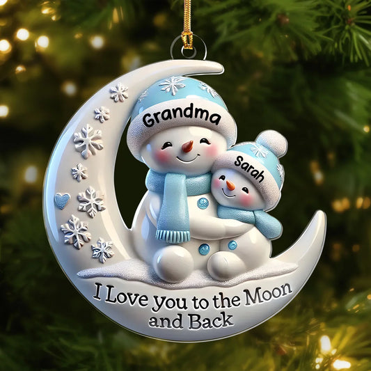 Grandma & Me Moonlight Snuggle - Personalized 1-Layer Acrylic Ornament