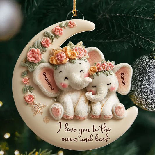 I Love You To The Moon And Back - Personalized 1-Layer Acrylic Ornament