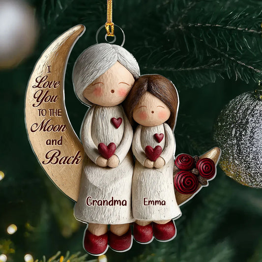 I Love You To The Moon And Back - Personalized 1-Layer Acrylic Ornament1
