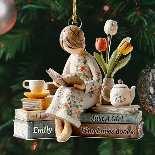 Just A Girl Who Loves Books - Personalized 1-Layer Acrylic Ornament