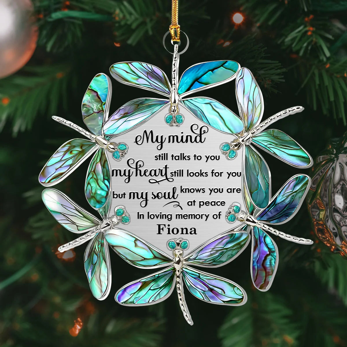 Circle Of Light Dragonflies - Personalized 1-Layer Acrylic Ornament