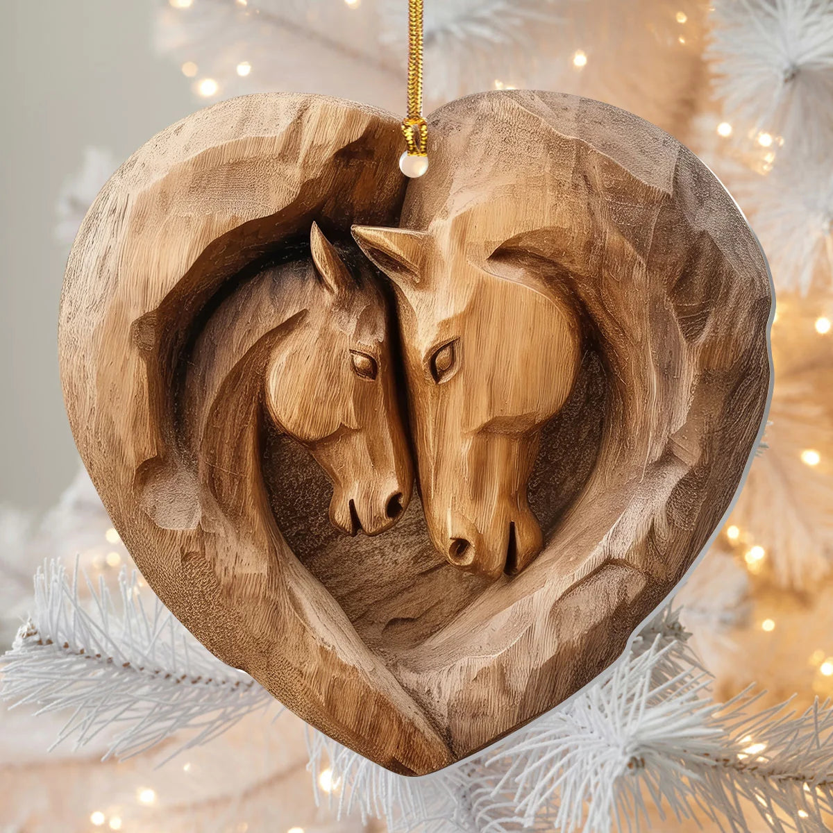 Equine Heart Embrace - 1-Layer Acrylic Ornament