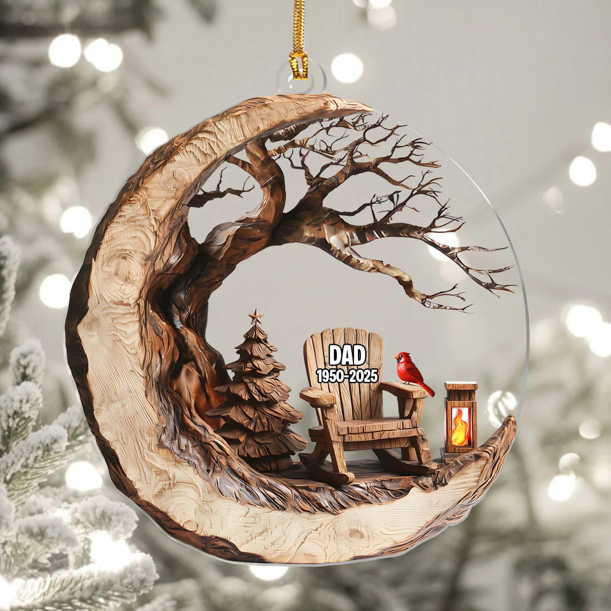 Christmas In Heaven Rustic Charm - Personalized 1-Layer Acrylic Ornament