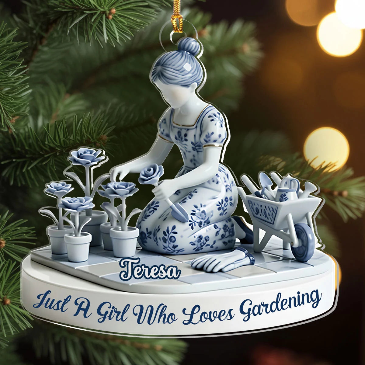 Just A Girl Who Loves Gardening - Personalized 1-Layer Acrylic Ornament