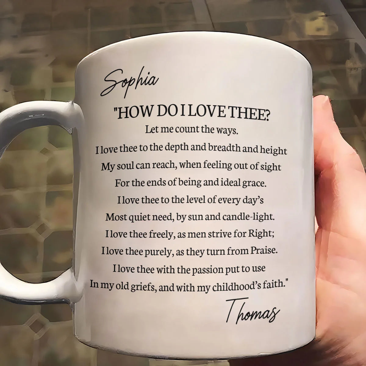 How Do I Love Thee? - Personalized Ceramic Coffee Mug