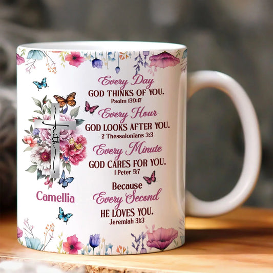 Every Day God Thinks Of You | Personalized Ceramic Coffee Mug