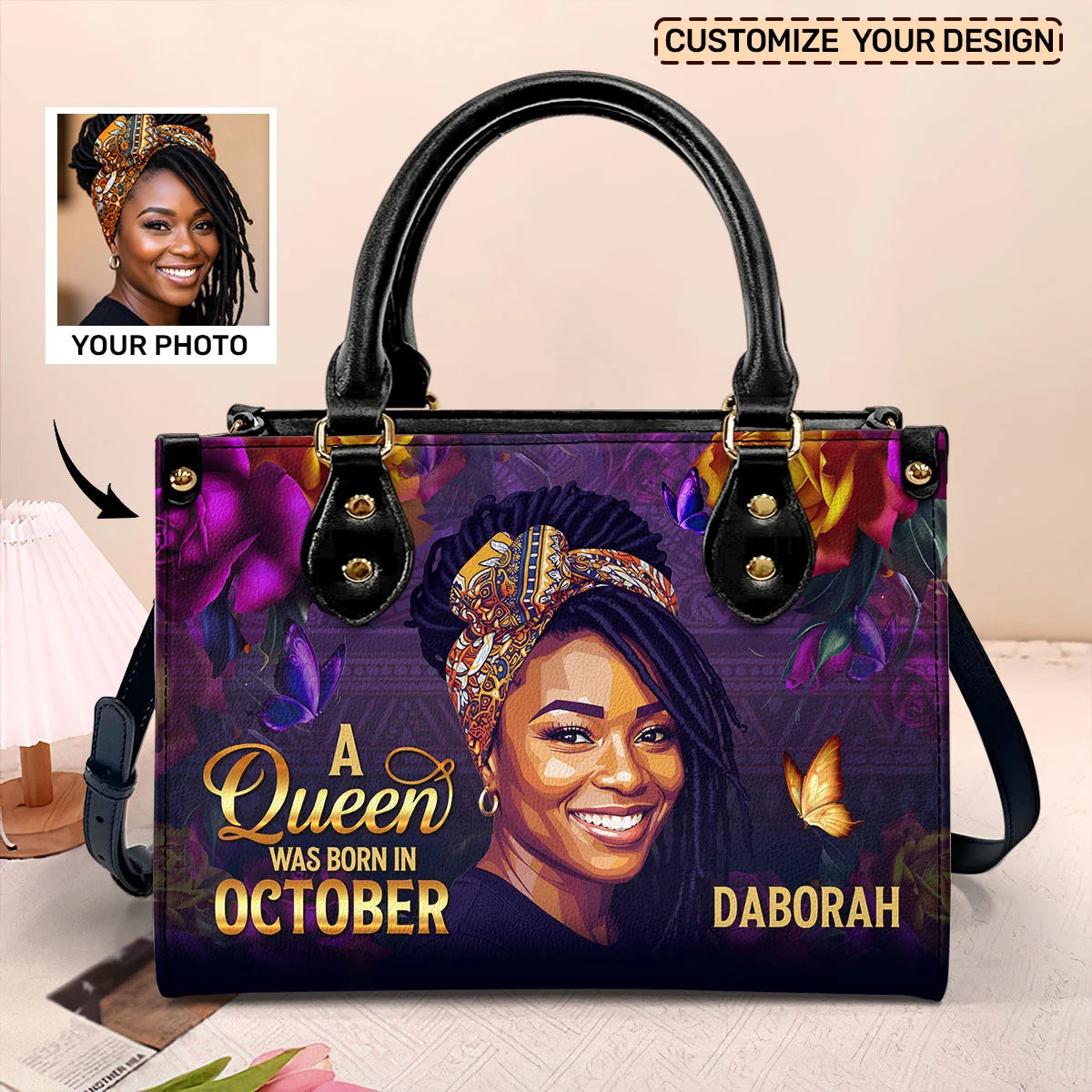 A Beautiful Queen - Personalized Leather Handbag