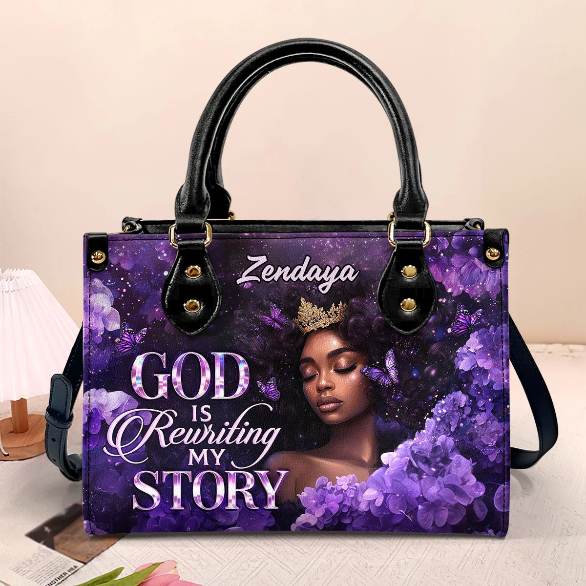 God Is Rewriting My Story - Personalized Leather Handbag