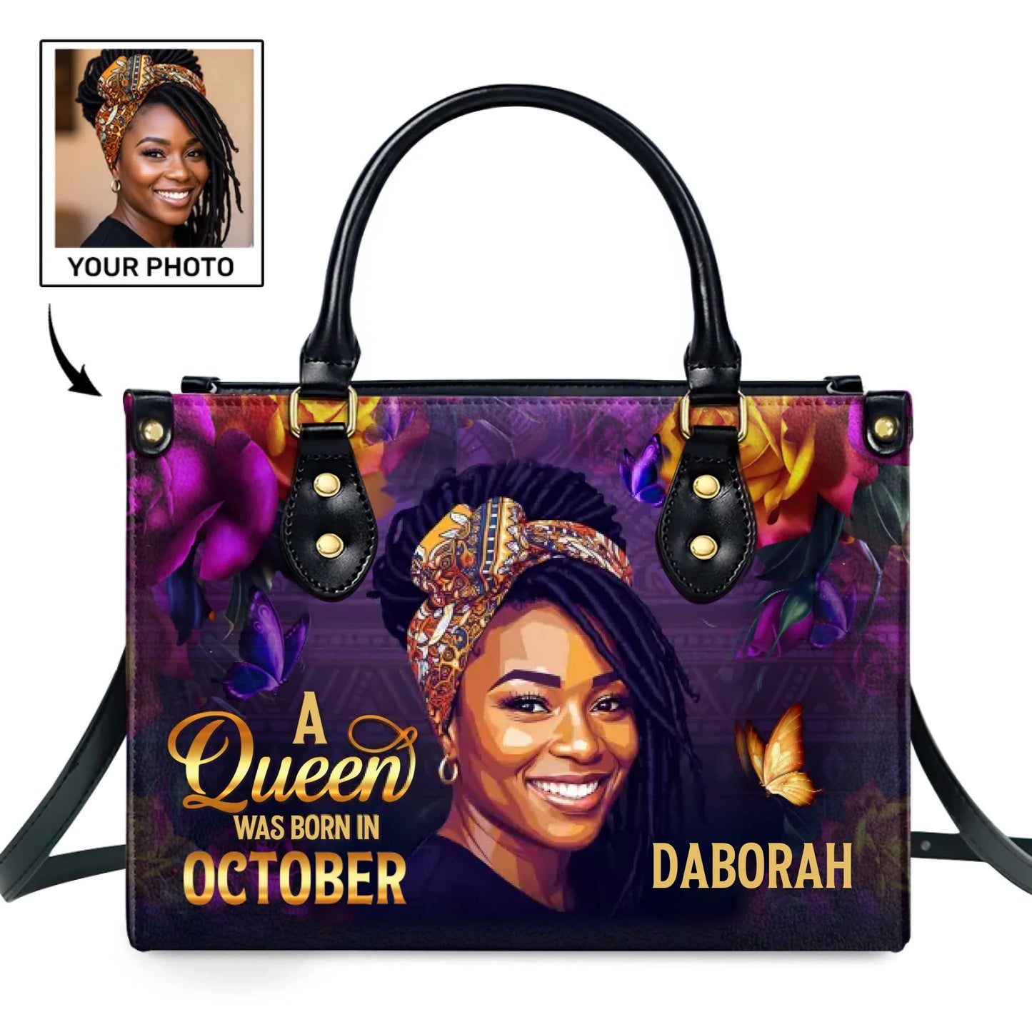 A Beautiful Queen - Personalized Leather Handbag