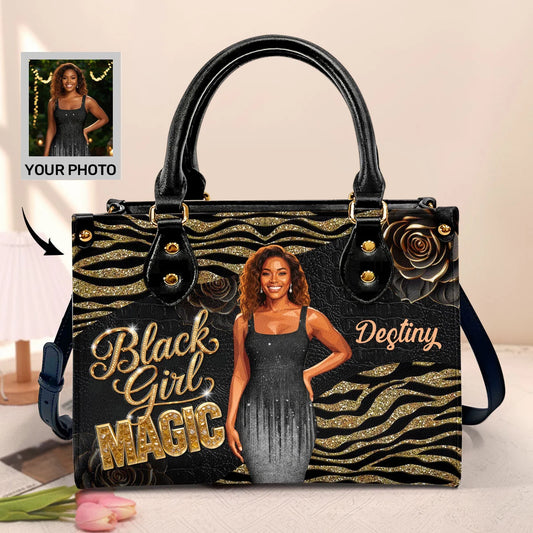 Black Girl Magic - Personalized Leather Handbag