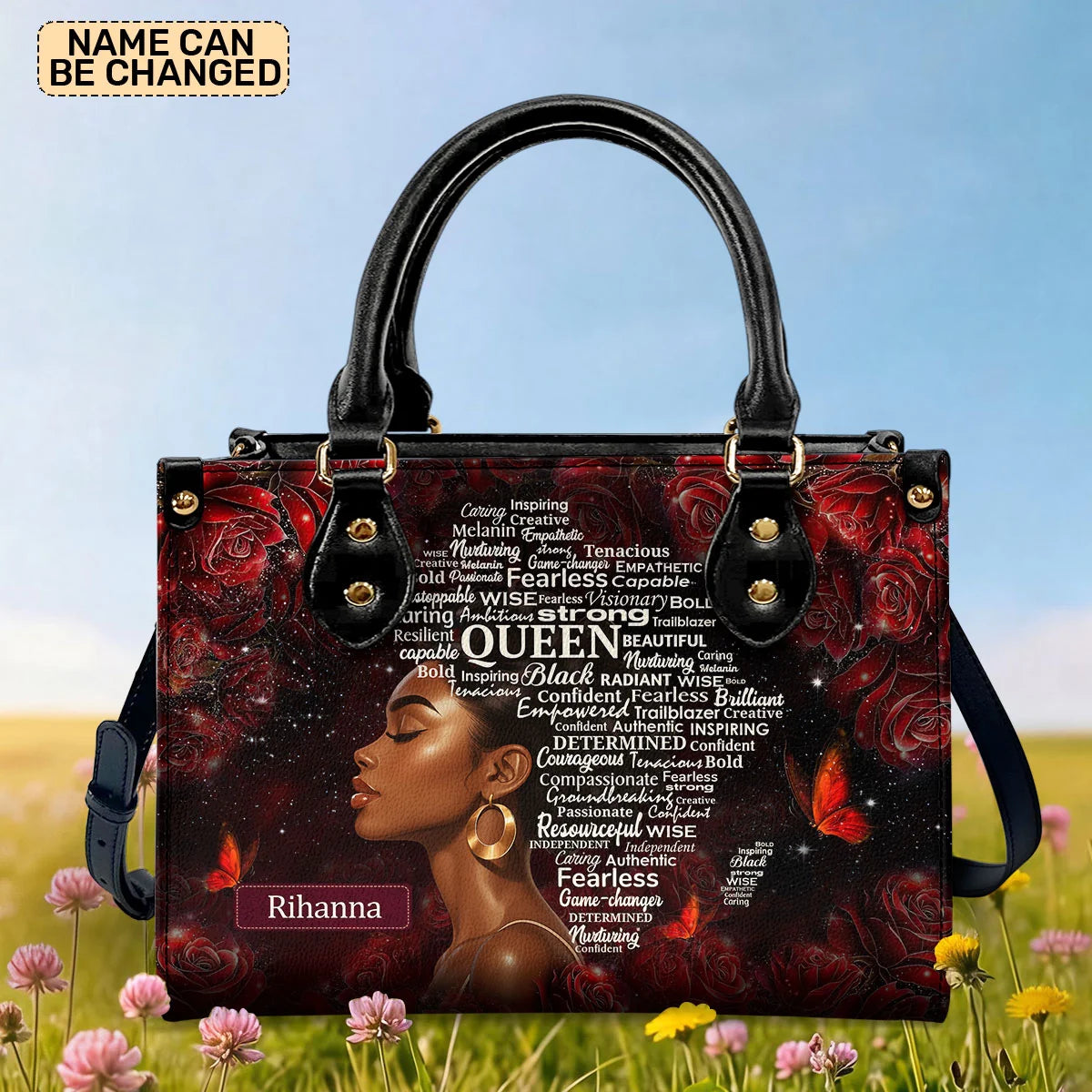 Black Queen - Personalized Leather Handbag