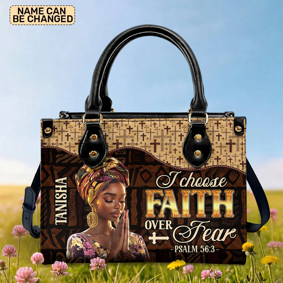 Faith Over Fear - Personalized Leather Handbag