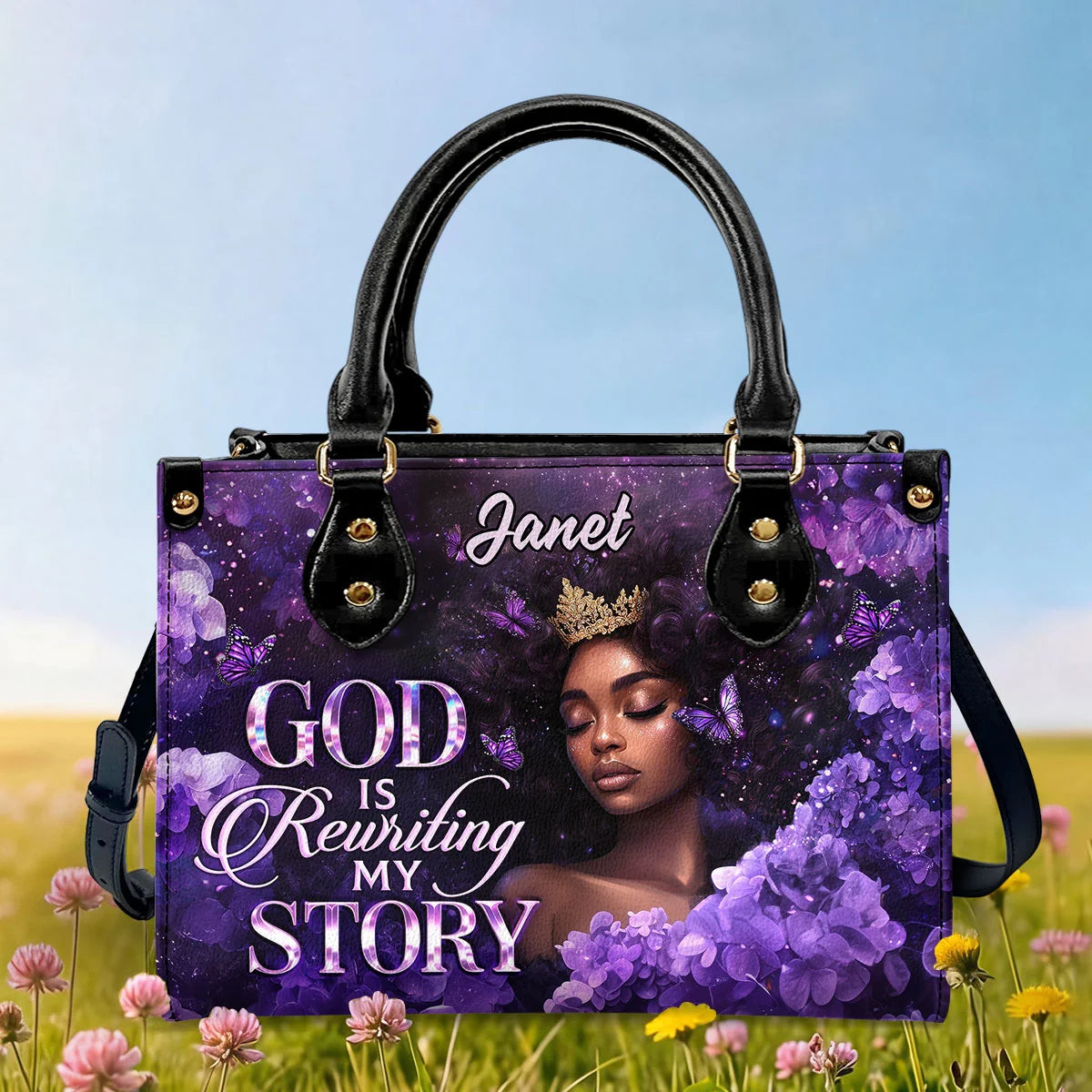 God Is Rewriting My Story - Personalized Leather Handbag