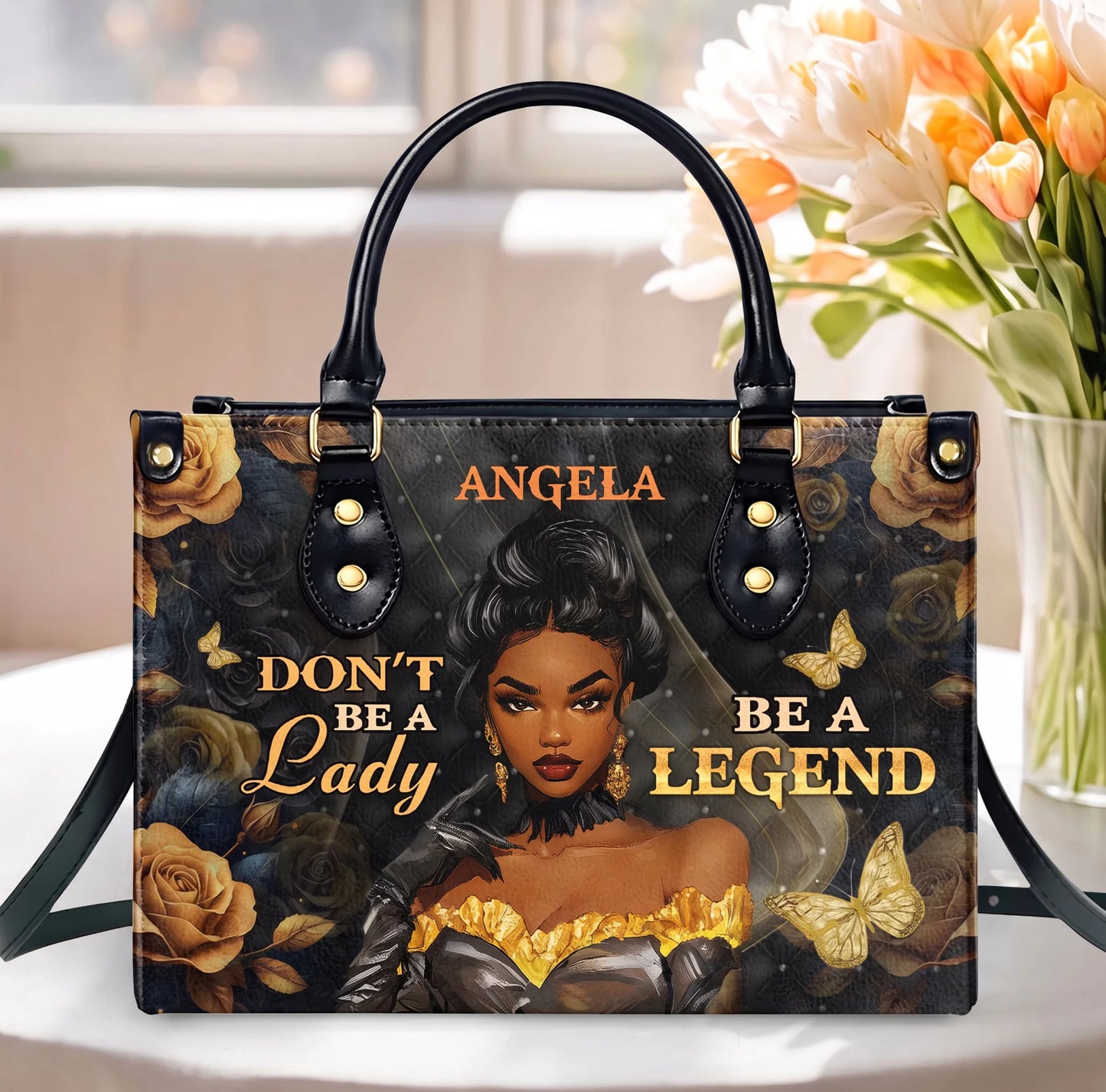Don't Be A Lady Be A Legend - Personalized Leather Handbag