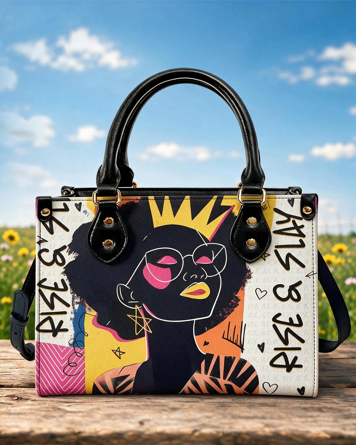 MEADOWIND Afro Queen Leather Handbag