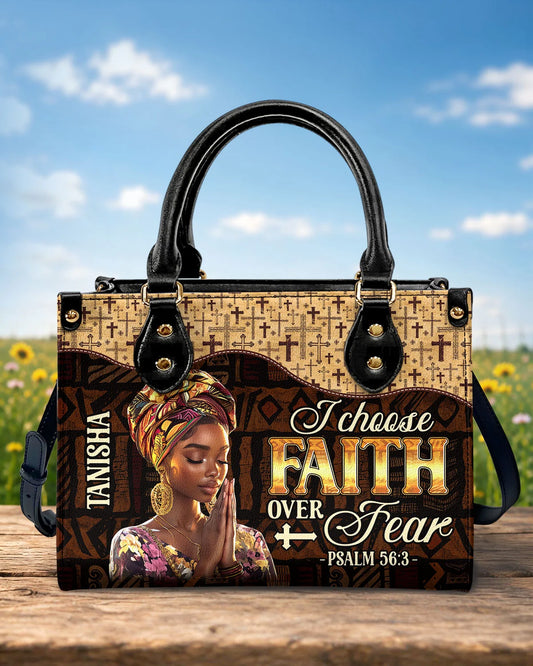 Faith Over Fear - Personalized Leather Handbag