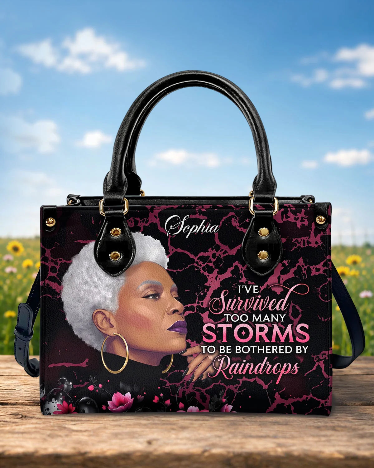 Timeless Ebony Grace Leather Handbag