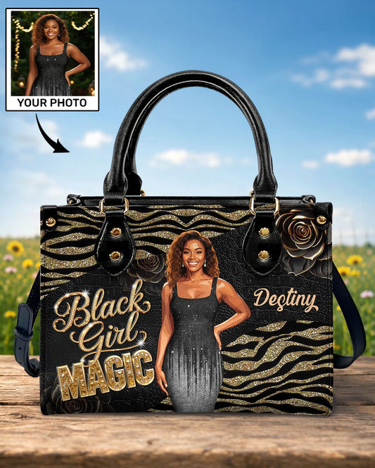 Black Girl Magic - Personalized Leather Handbag