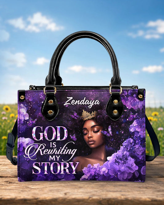 God Is Rewriting My Story - Personalized Leather Handbag