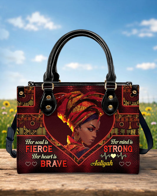 Her Soul Is Fierce - Personalized Leather Handbag