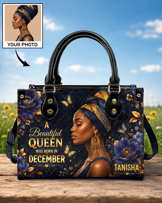 A Beautiful Queen - Personalized Leather Handbag MW2