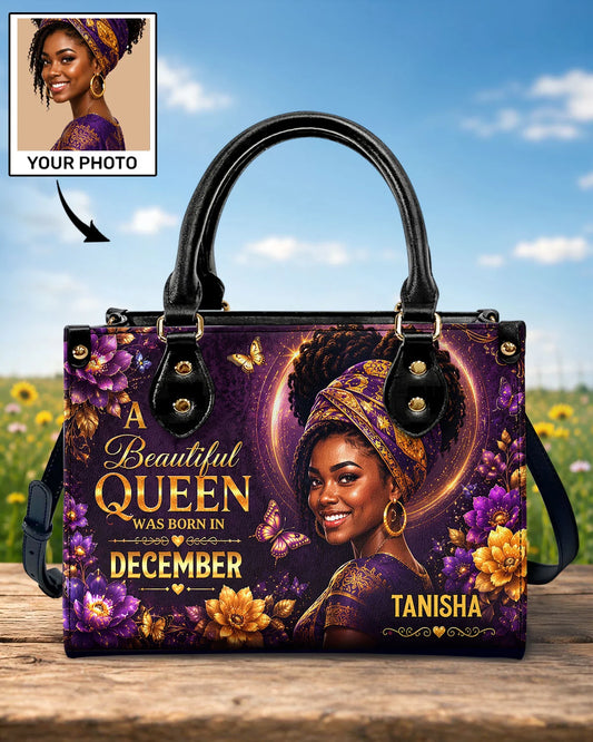 A Beautiful Queen - Personalized Leather Handbag MW3