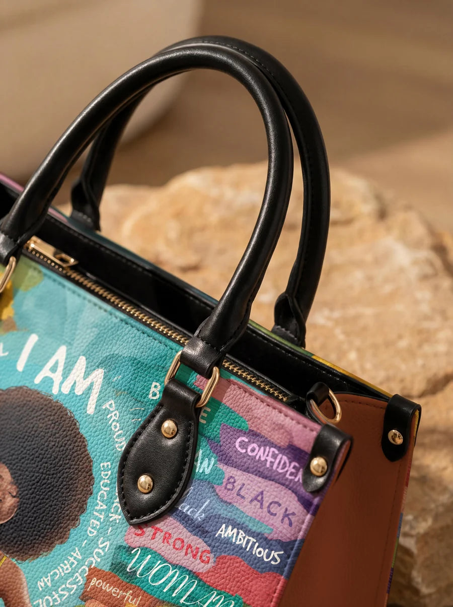 "AfroEssence" Leather Handbag