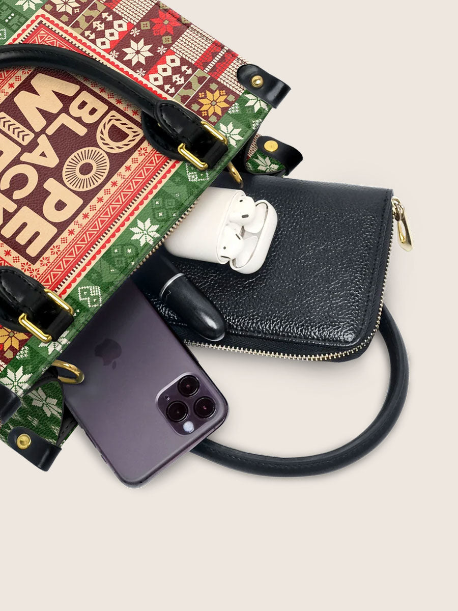 "Dope Black Wife" Frosted Pine Leather Handbag