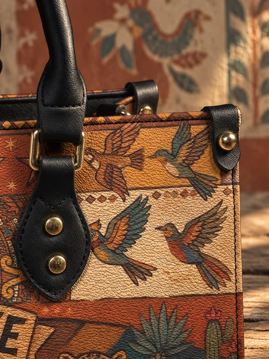 "Soy Fuerte" Leather Handbag + FREE wallet