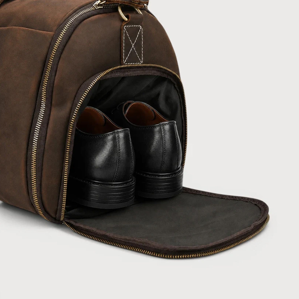 Premium Leather Carry-On Garment Duffel Bag