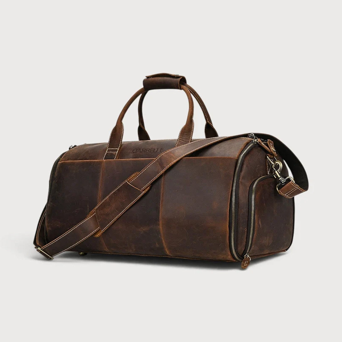 Premium Leather Carry-On Garment Duffel Bag